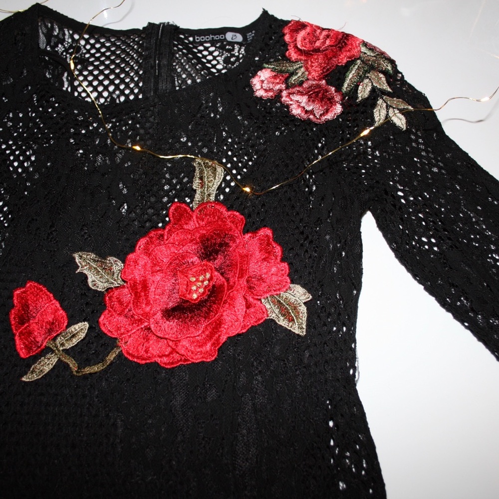 mesh lace rose prom/special occasion dress